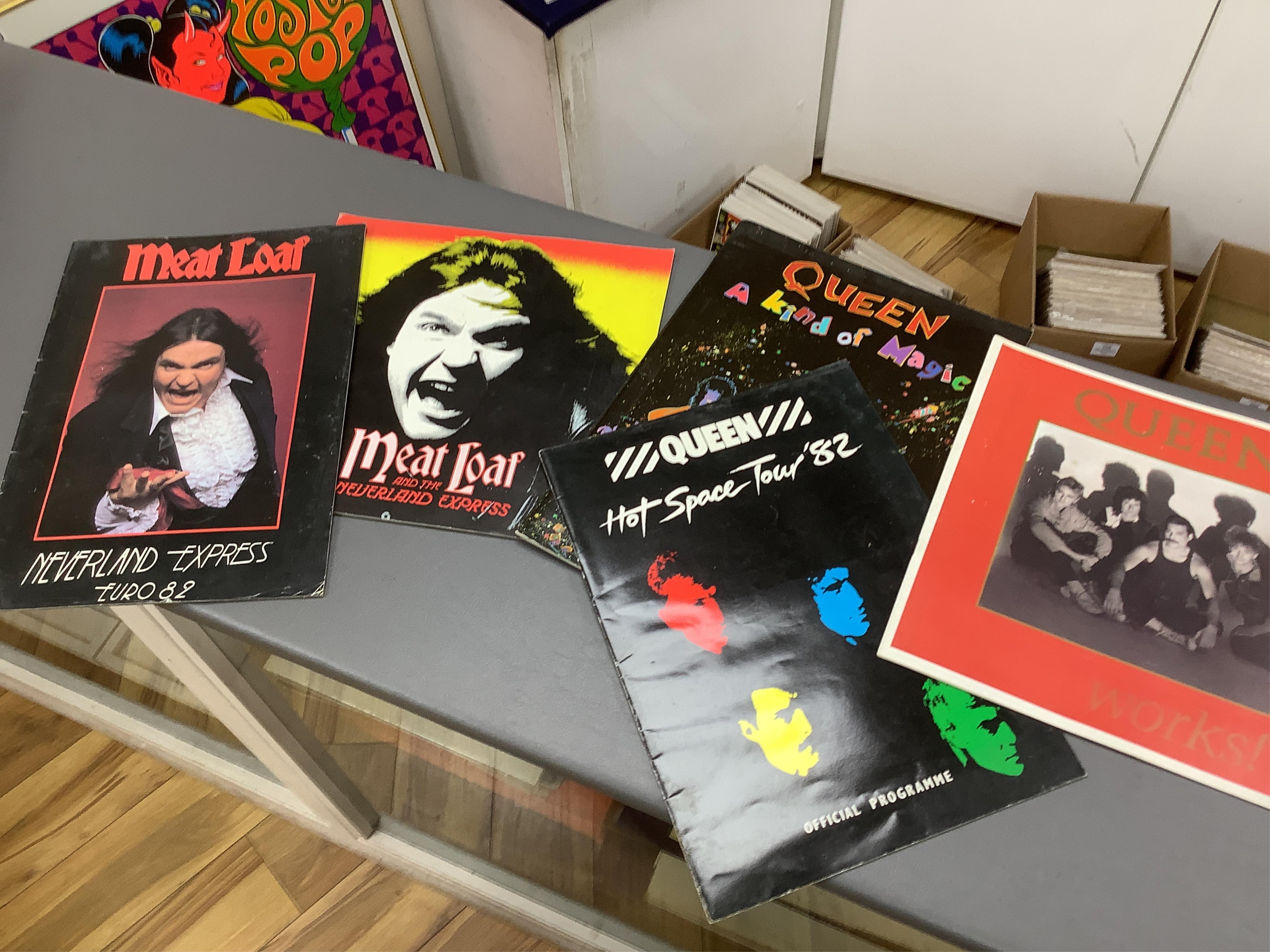 Queen related LPs and other items comprising; fifteen albums including; Queen II, Sheer Heart Attack, a Night at the Opera, Jazz (with poster), Live Killers, Starfleet Project, Mr. Bad Guy, Fun in Space, Strange Frontier